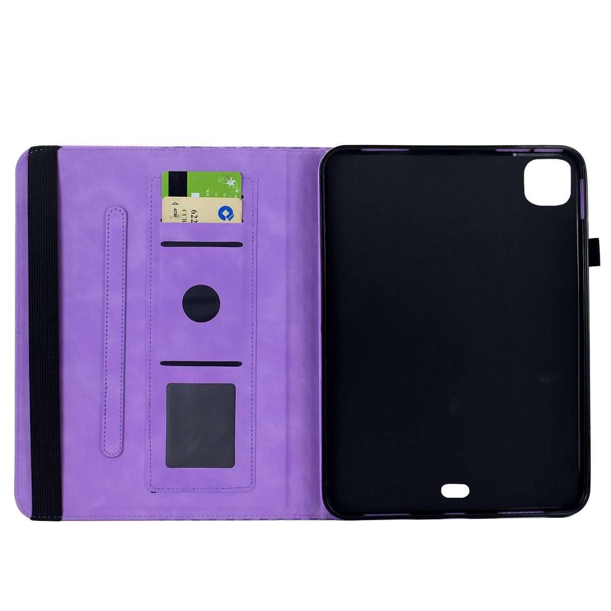 For iPad Air 11 2026 / 2025 / 2024 Rotatable Rhombus Embossed Smart Leather Tablet Case(Purple)