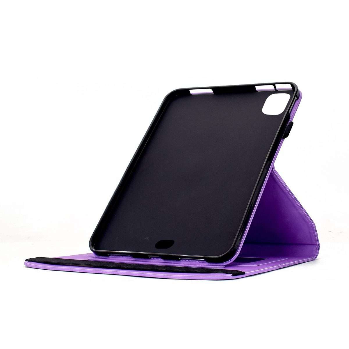 For iPad Air 11 2026 / 2025 / 2024 Rotatable Rhombus Embossed Smart Leather Tablet Case(Purple)