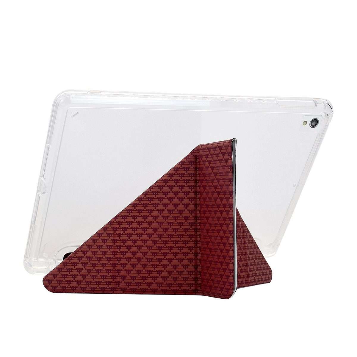 For iPad 10.2 2021 / Air 10.5 Y-Fold Pyramid Texture Smart Leather Tablet Case(Red)