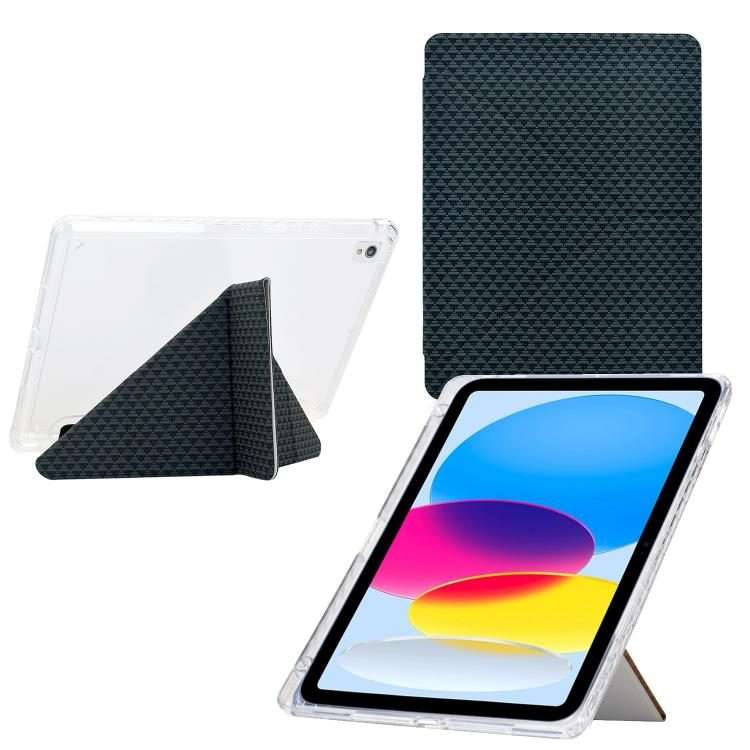 For iPad 10.2 2021 / Air 10.5 Y-Fold Pyramid Texture Smart Leather Tablet Case(Green)