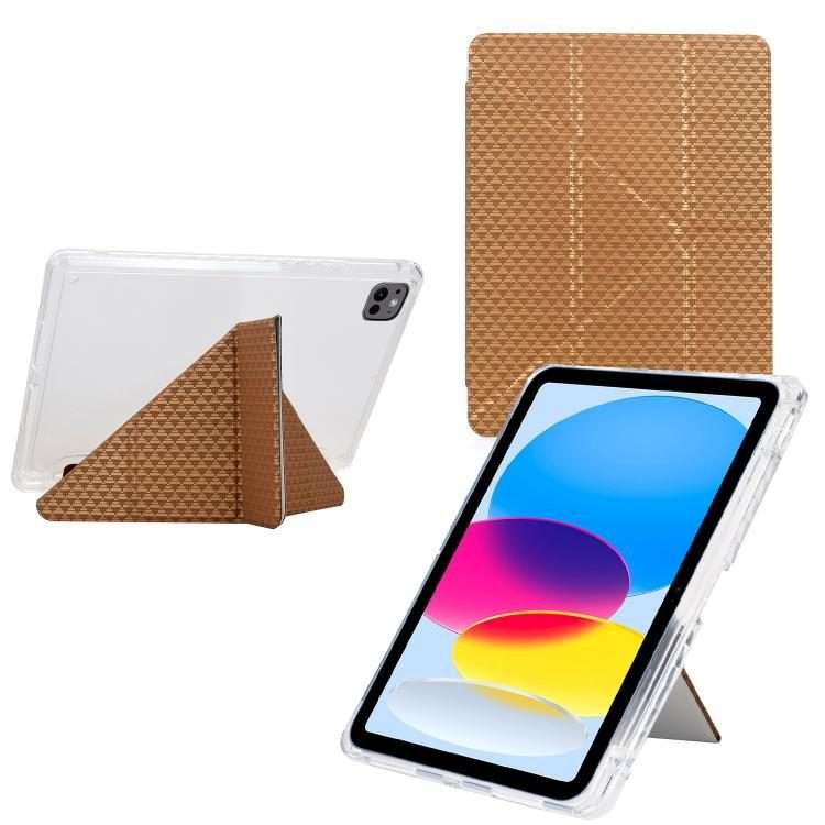 For iPad Air 13 2026 / 2025 / 2024 Y-Fold Pyramid Texture Smart Leather Tablet Case(Gold)