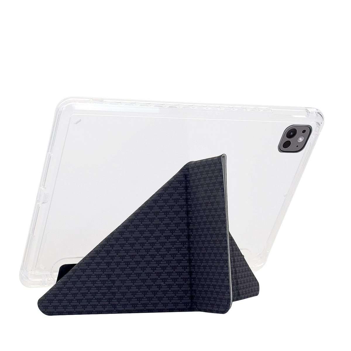 For iPad Air 13 2026 / 2025 / 2024 Y-Fold Pyramid Texture Smart Leather Tablet Case(Black)