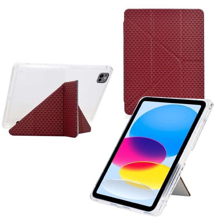 For iPad Pro 13 2025 / 2024 Y-Fold Pyramid Texture Smart Leather Tablet Case(Red)