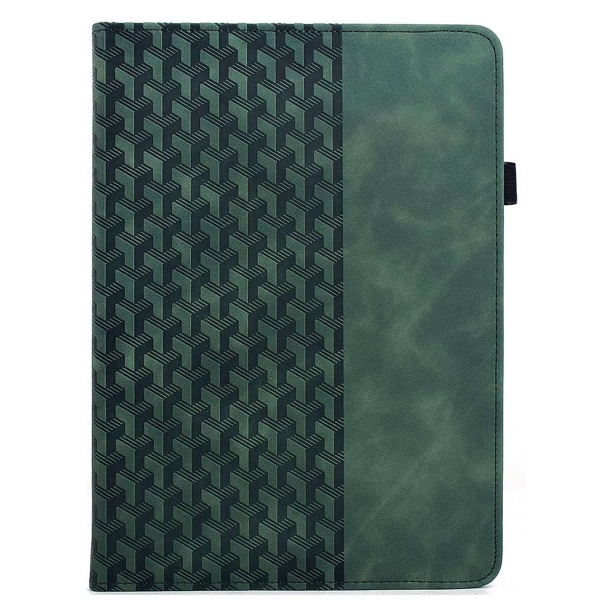 For iPad 10.2 2021 / Air 10.5 Rotatable Building Blocks Embossed Smart Leather Tablet Case(Green)