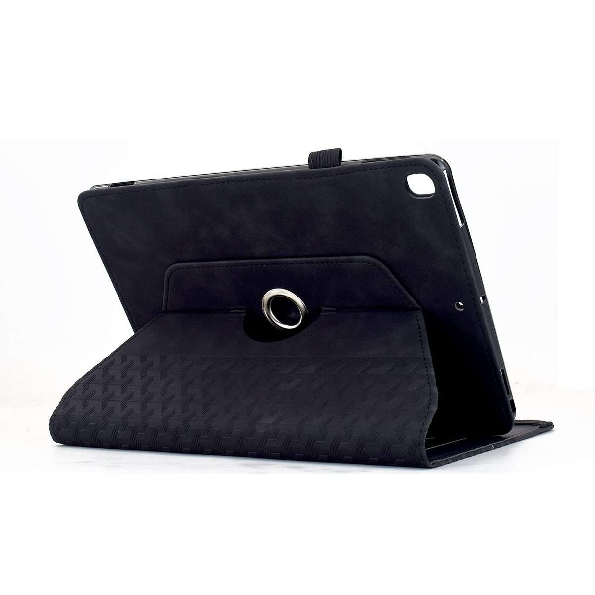 For iPad 10.2 2021 / Air 10.5 Rotatable Building Blocks Embossed Smart Leather Tablet Case(Black)
