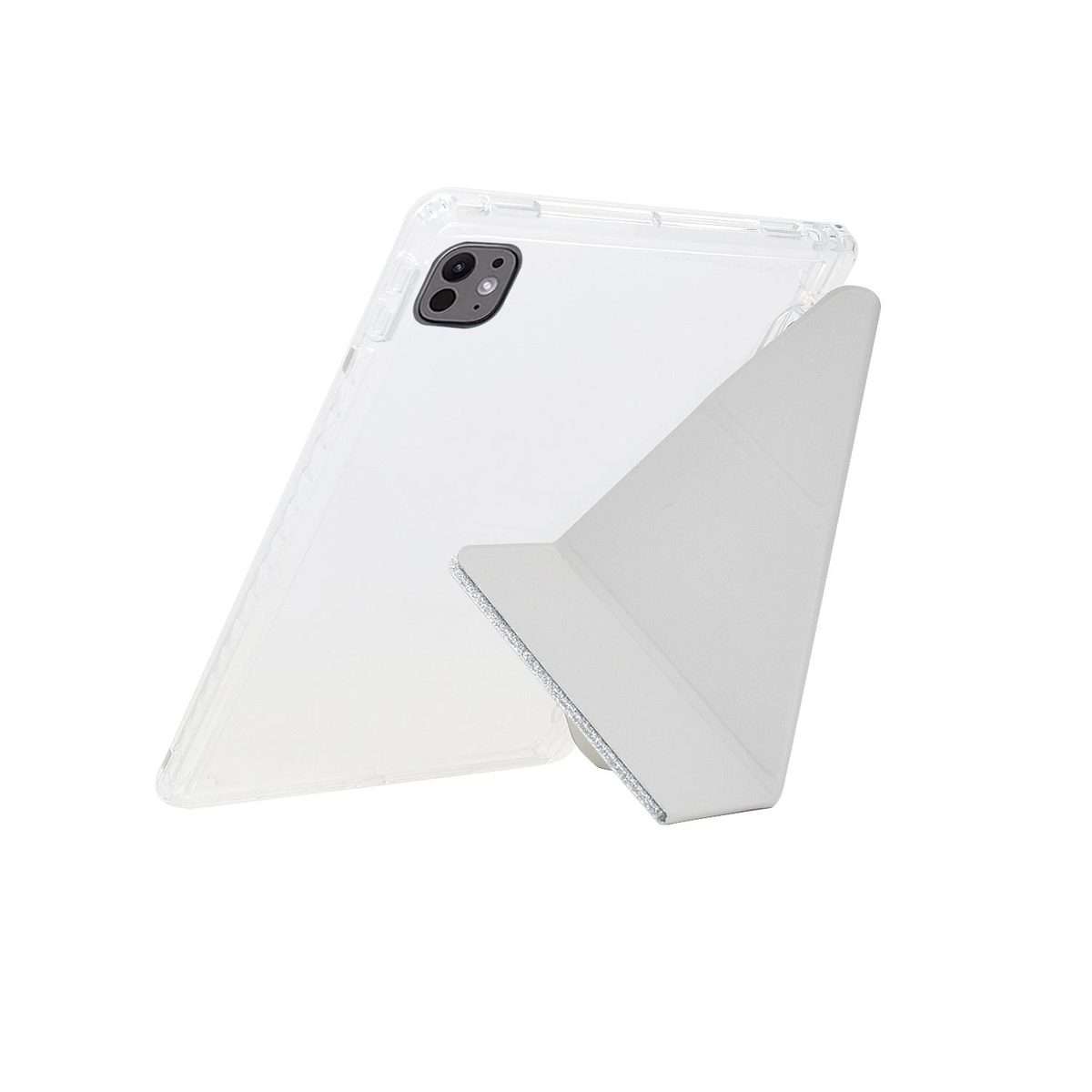 For iPad Pro 11 2025 / 2024 Y-Fold Clear Acrylic Glitter Smart Leather Tablet Case(Silver)