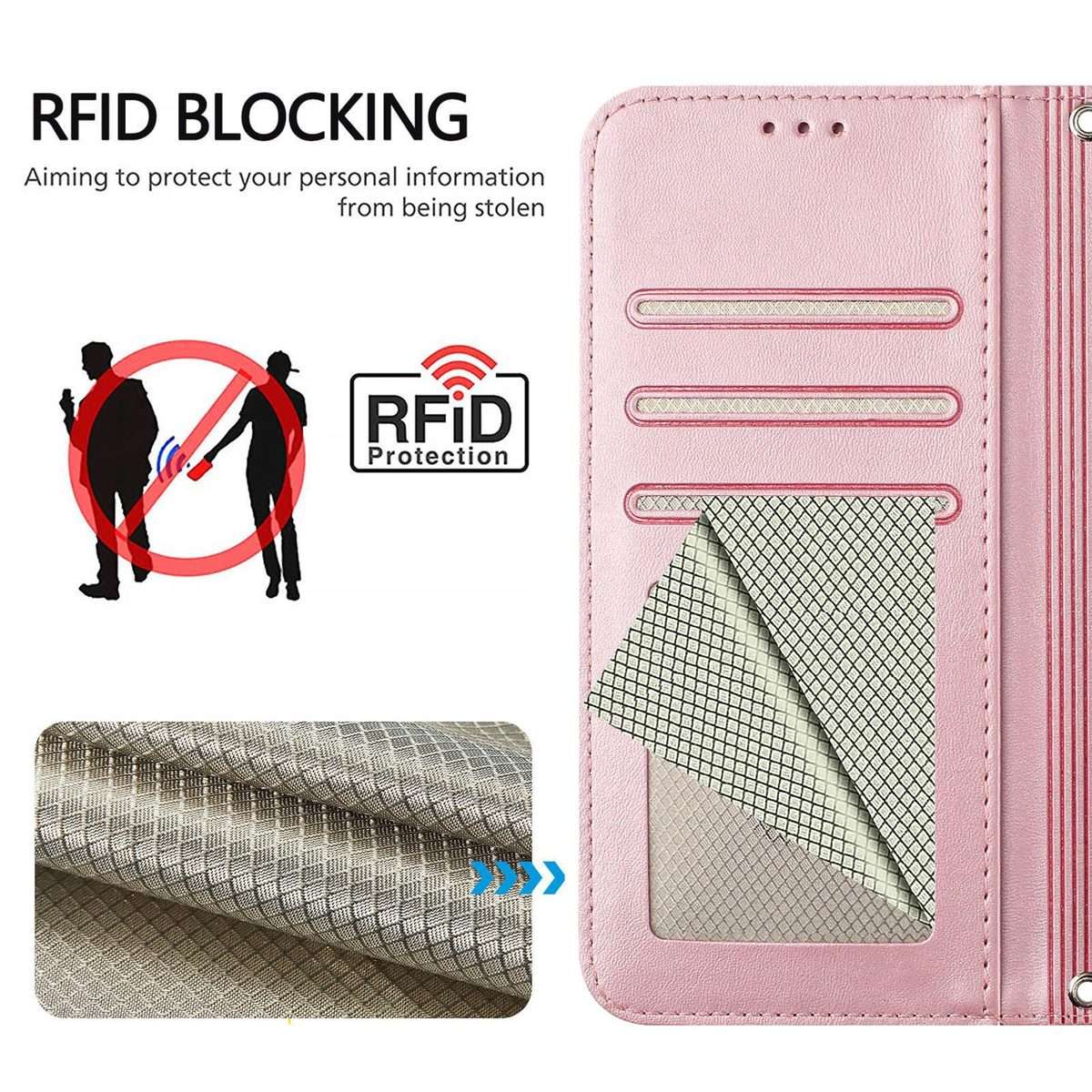 For Tecno Camon 50 Pro 4G Litter Panda Embossing RFID Leather Phone Case with Lanyard(Pink)