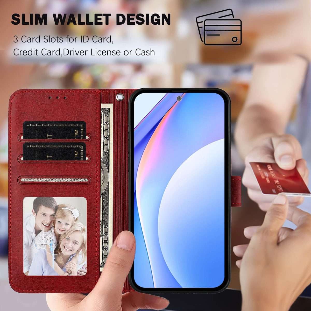 For Tecno Camon 50 Pro 4G Litter Panda Embossing RFID Leather Phone Case with Lanyard(Wine Red)