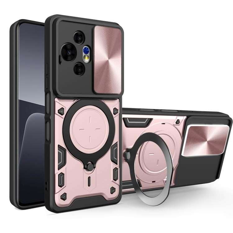 For TCL 50 NxtPaper CD Texture Sliding Camshield Magnetic Holder Phone Case(Pink)