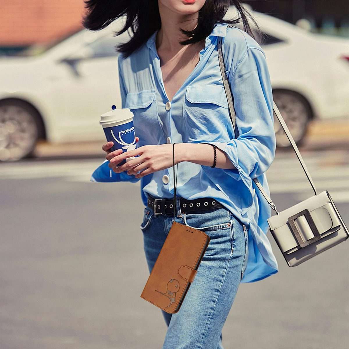 For Redmi Note 14 Pro 5G / 14 Pro+ 5G Litter Panda Embossing RFID Leather Phone Case w ... (Brown)
