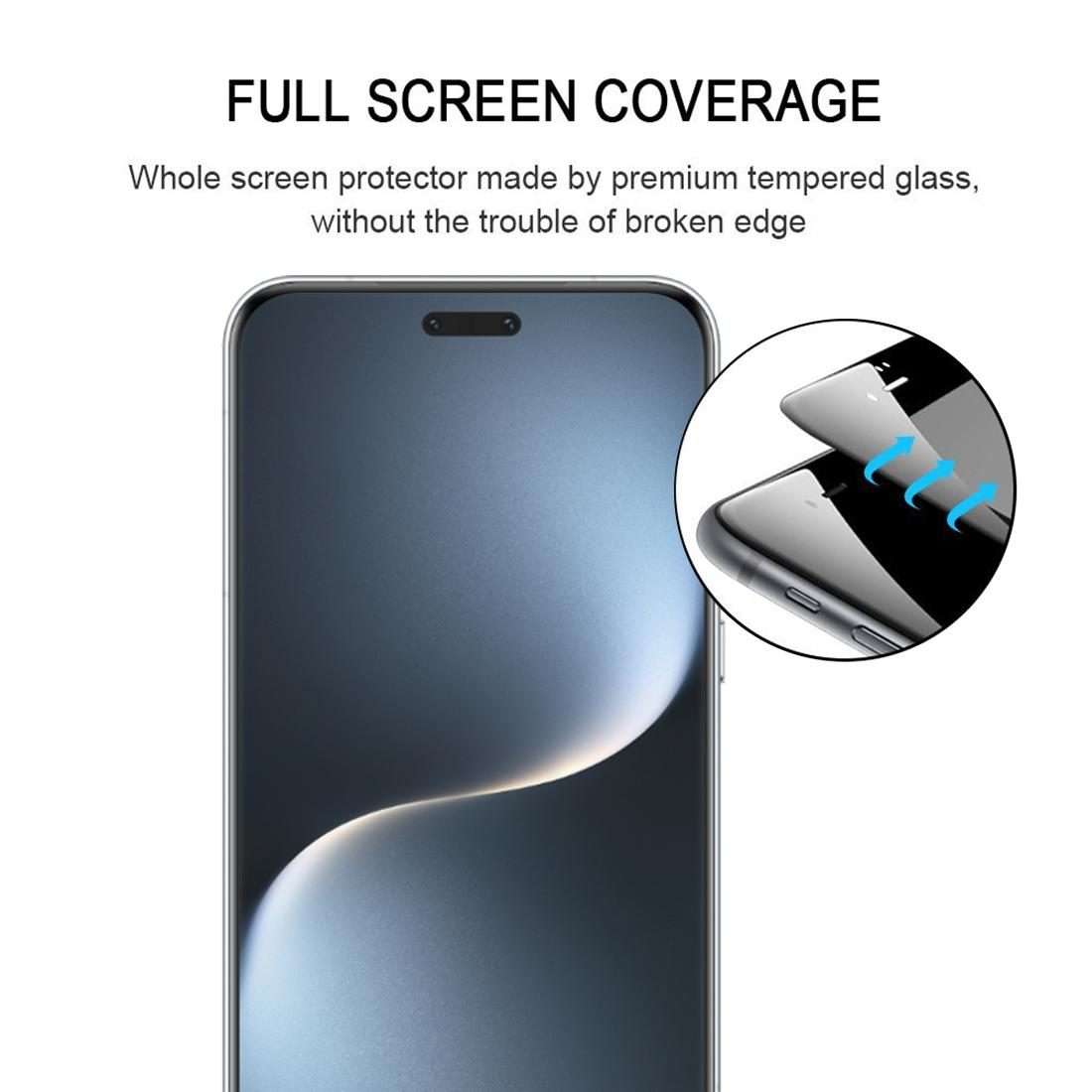 For Honor Magic7 Pro Full Glue 9H HD 3D Curved Edge Tempered Glass Film(Black)