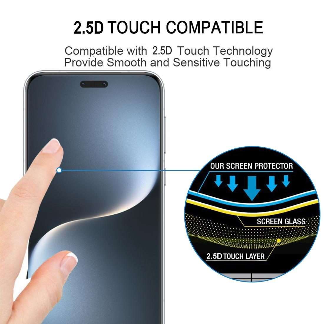 For Honor Magic7 Pro Full Glue 9H HD 3D Curved Edge Tempered Glass Film(Black)