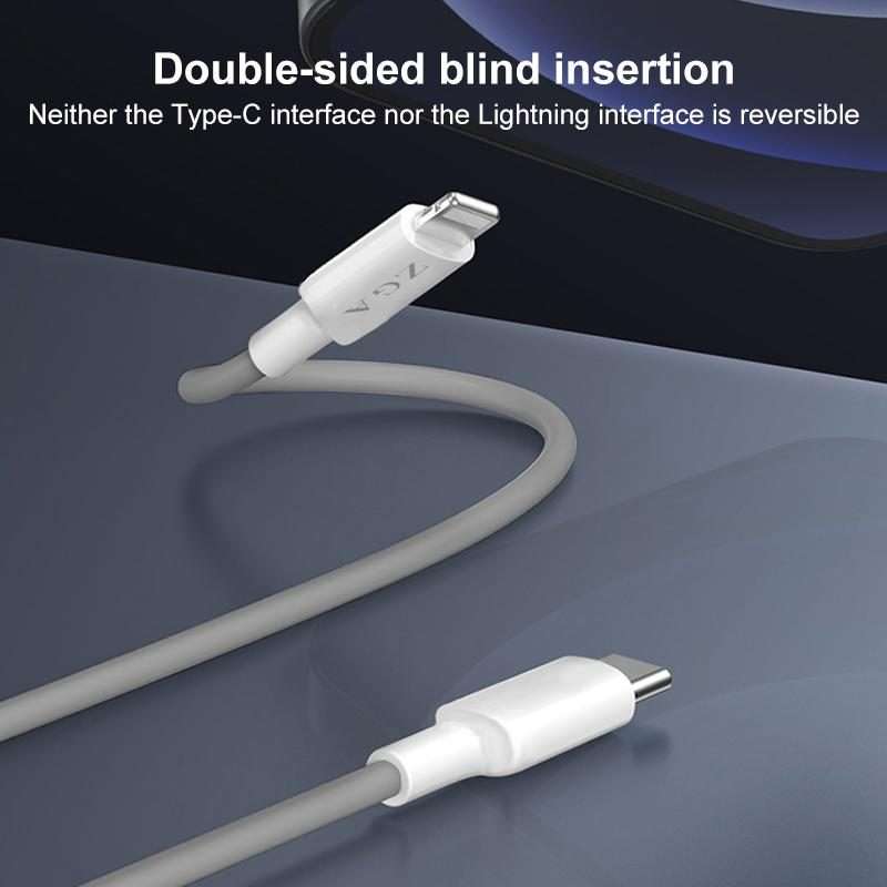 ZGA CB01 PD20W USB-C / Type-C to 8 Pin Fast Charging Data Cable, Length:1m(White)