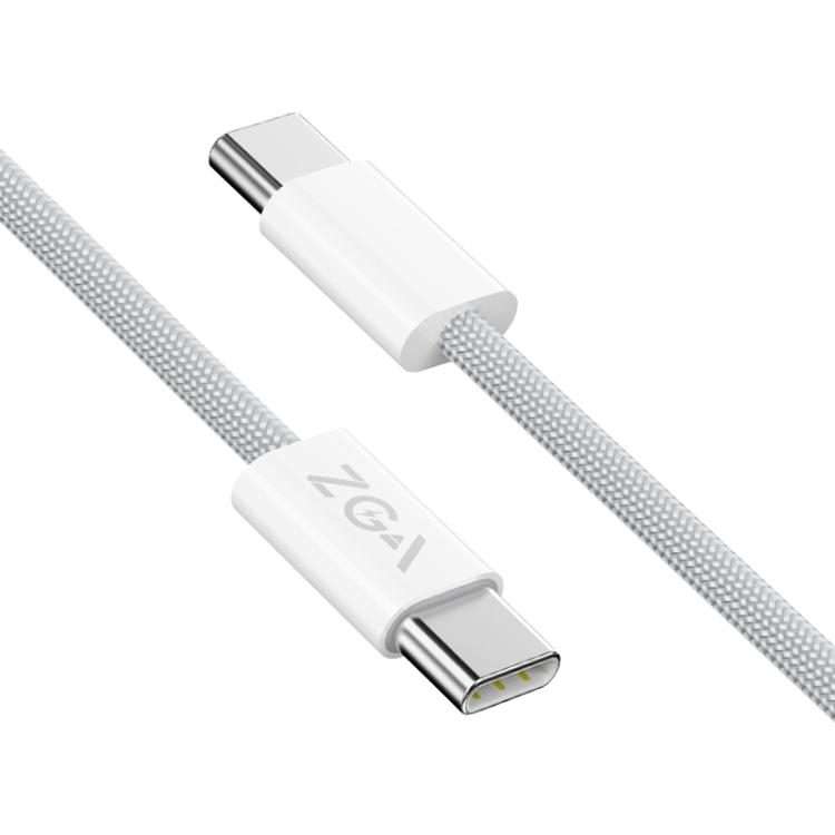 ZGA CB06 60W Type-C to Type-C Fast Charging Braided Data Cable, Length: 1m(White)