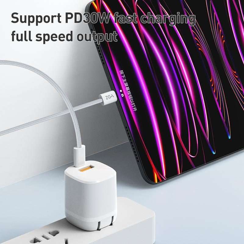 ZGA CB06 60W Type-C to Type-C Fast Charging Braided Data Cable, Length: 1m(White)