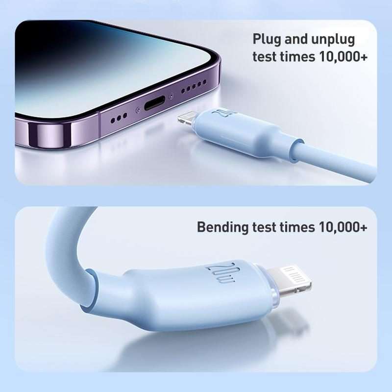 Baseus Foamed Silicone 20W Type-C to 8 Pin Fast Charging Cable, Length: 1m(White)