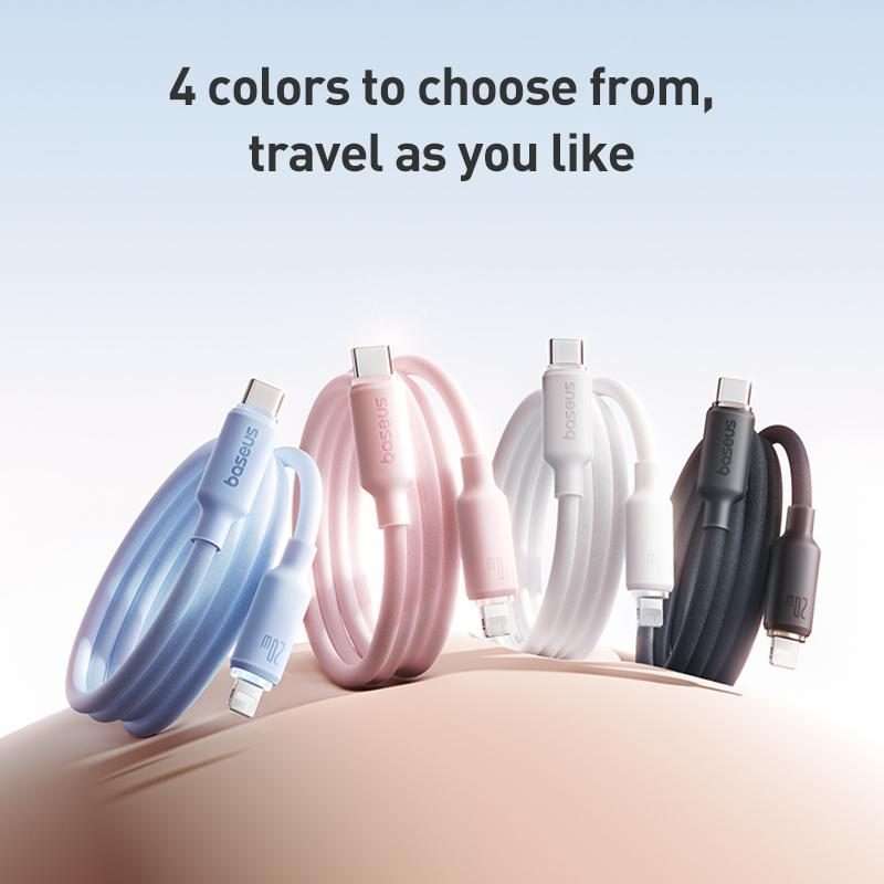 Baseus Foamed Silicone 20W Type-C to 8 Pin Fast Charging Cable, Length: 1m(White)