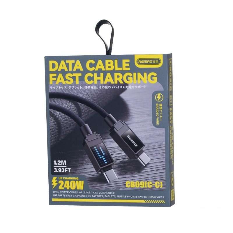 REMAX CB09 PD240W Type-C to Type-C Marquee Braided Fast Charging Data Cable, Length: 1.2m(Black)
