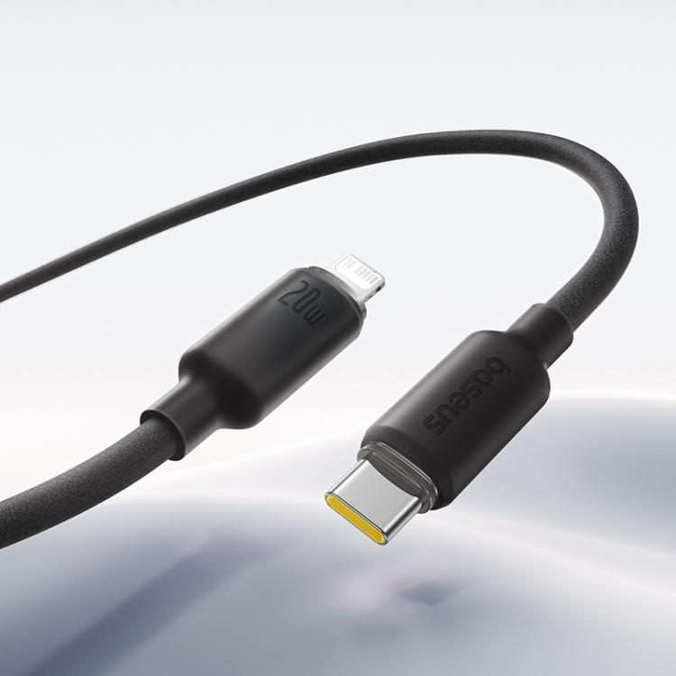 Baseus Foamed Silicone 20W Type-C to 8 Pin Fast Charging Cable, Length: 2m(Black)