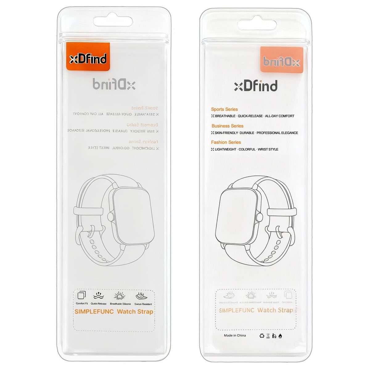 22mm xDfind Three Beads Metal Resin Watch Band(Black White)