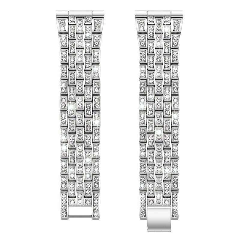 20mm xDfind Five Beads Full Diamond Metal Watch Band(Silver)