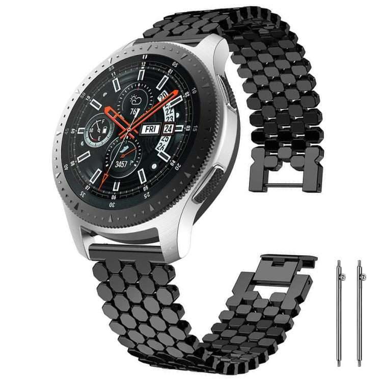 22mm xDfind Fish Scale Texture Metal Watch Band(Black)