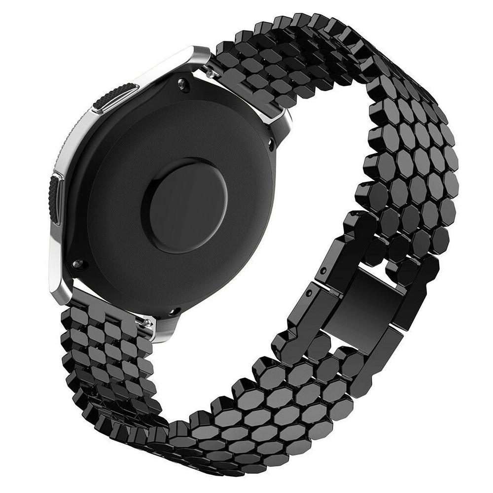22mm xDfind Fish Scale Texture Metal Watch Band(Black)