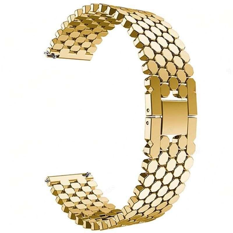 20mm xDfind Fish Scale Texture Metal Watch Band(Gold)
