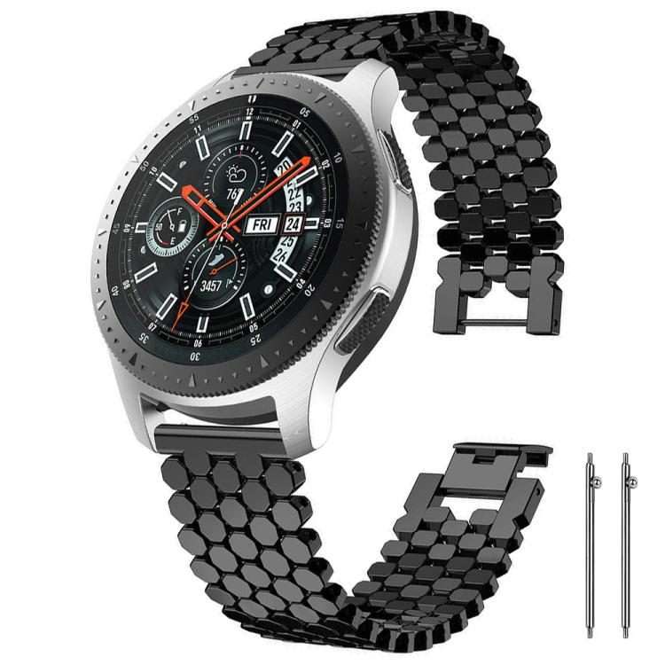 18mm xDfind Fish Scale Texture Metal Watch Band(Black)