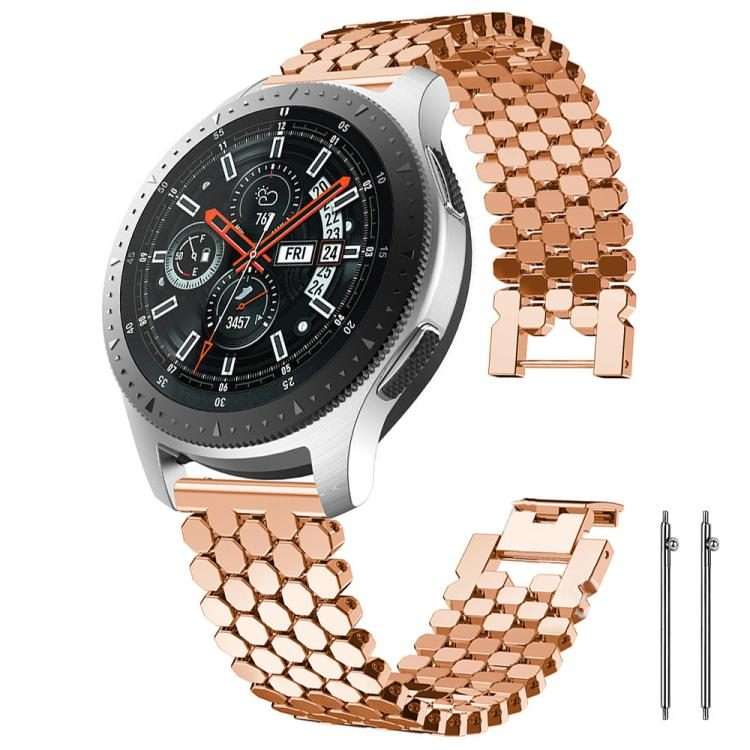 18mm xDfind Fish Scale Texture Metal Watch Band(Rose Gold)