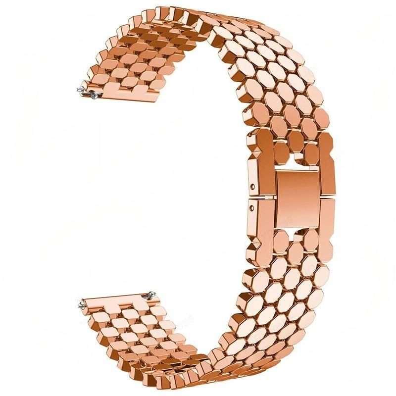 18mm xDfind Fish Scale Texture Metal Watch Band(Rose Gold)
