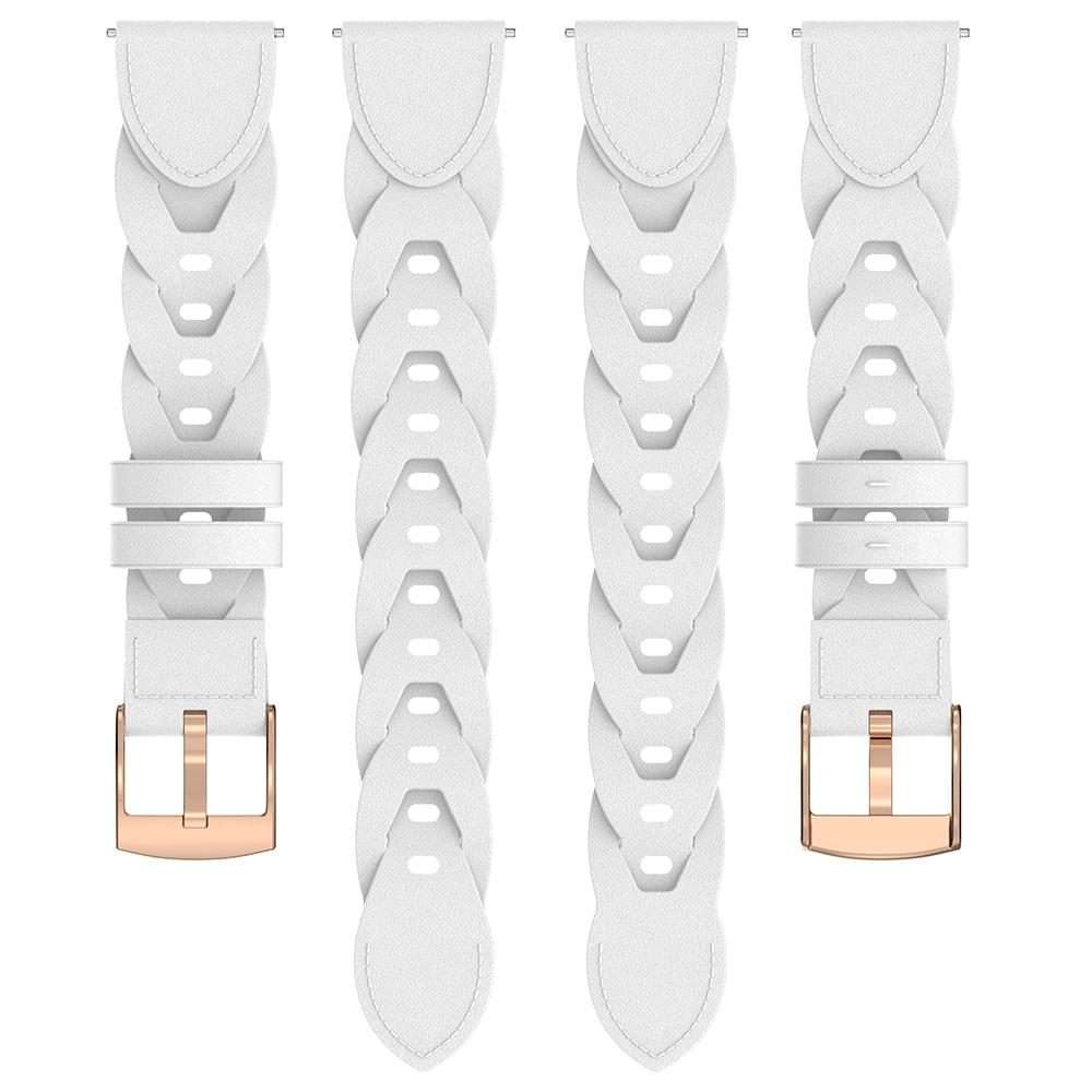 18mm Rose Gold Buckle Twist Leather Watch Band(White)