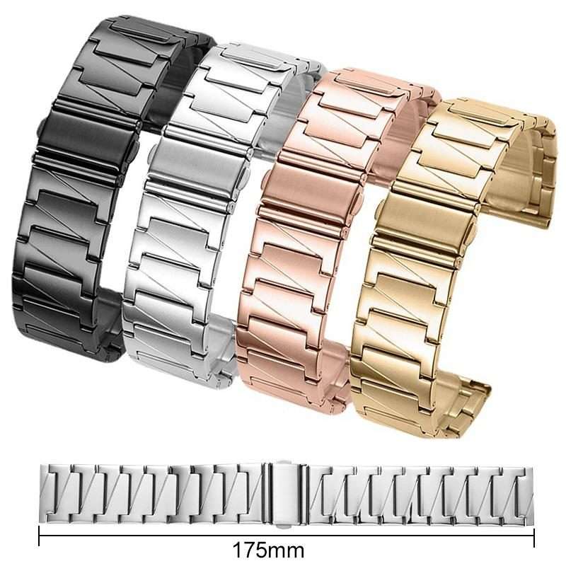 22mm xDfind Stepped Stainless Steel Watch Band(Silver)