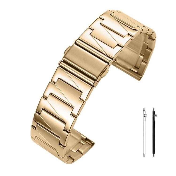 22mm xDfind Stepped Stainless Steel Watch Band(Gold)
