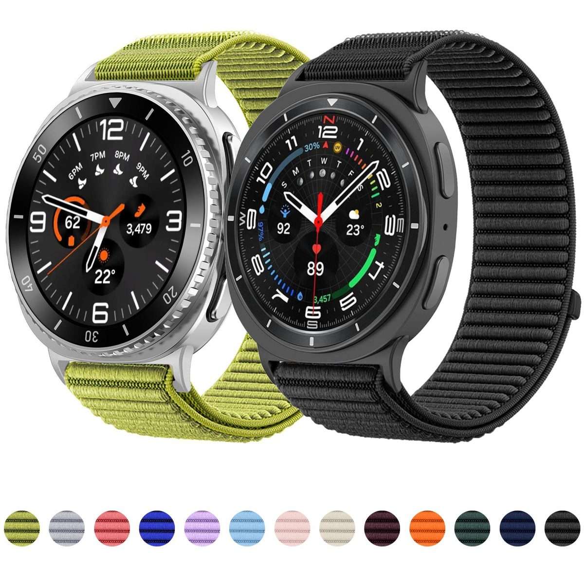 For Samsung Galaxy Watch8 / 8 Classic xDfind Woven Nylon Hook And Loop Fastener W ... (Klein Blue)