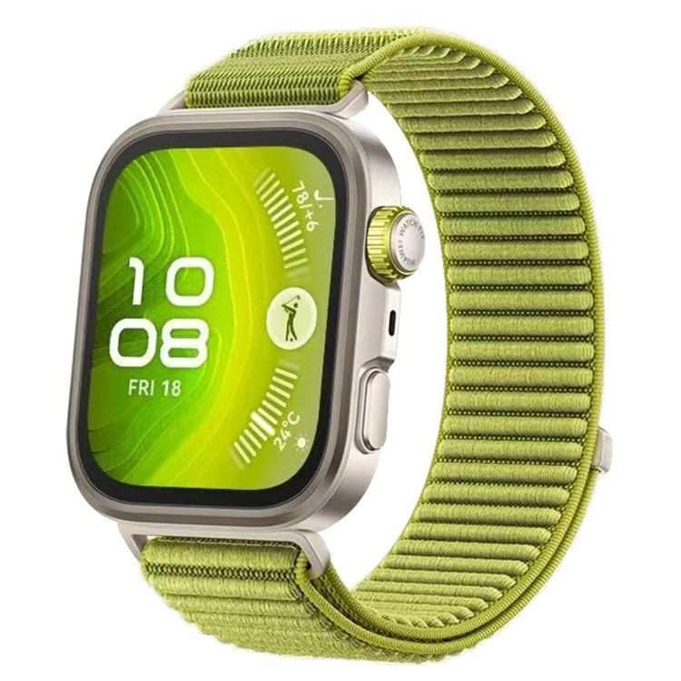 For Huawei Watch Fit4 / Fit4 Pro / Fit3 xDfind Woven Nylon Hook And Loop Fa ... (Wilderness Green)