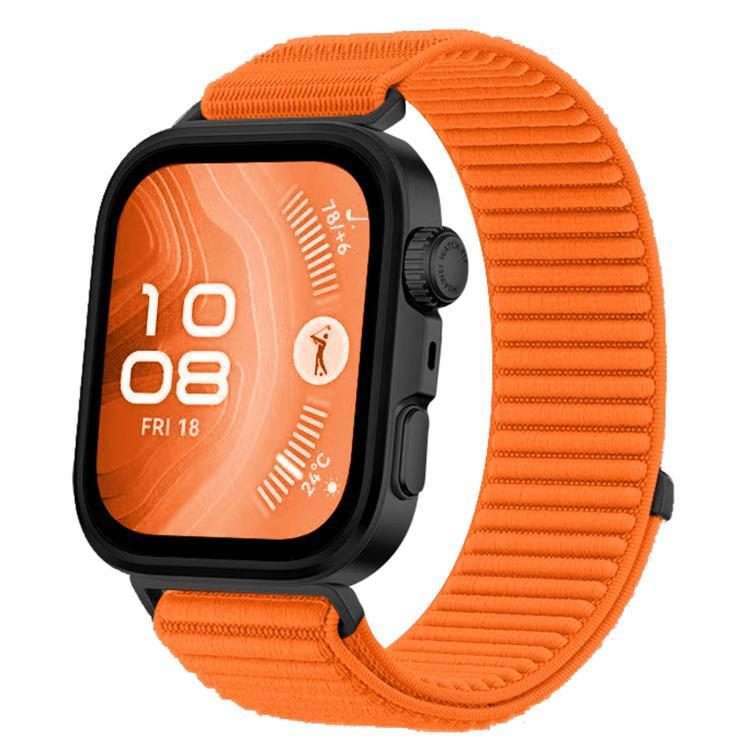 For Huawei Watch Fit4 / Fit4 Pro / Fit3 xDfind Woven Nylon Hook And Loop Fastener Wat ... (Orange)