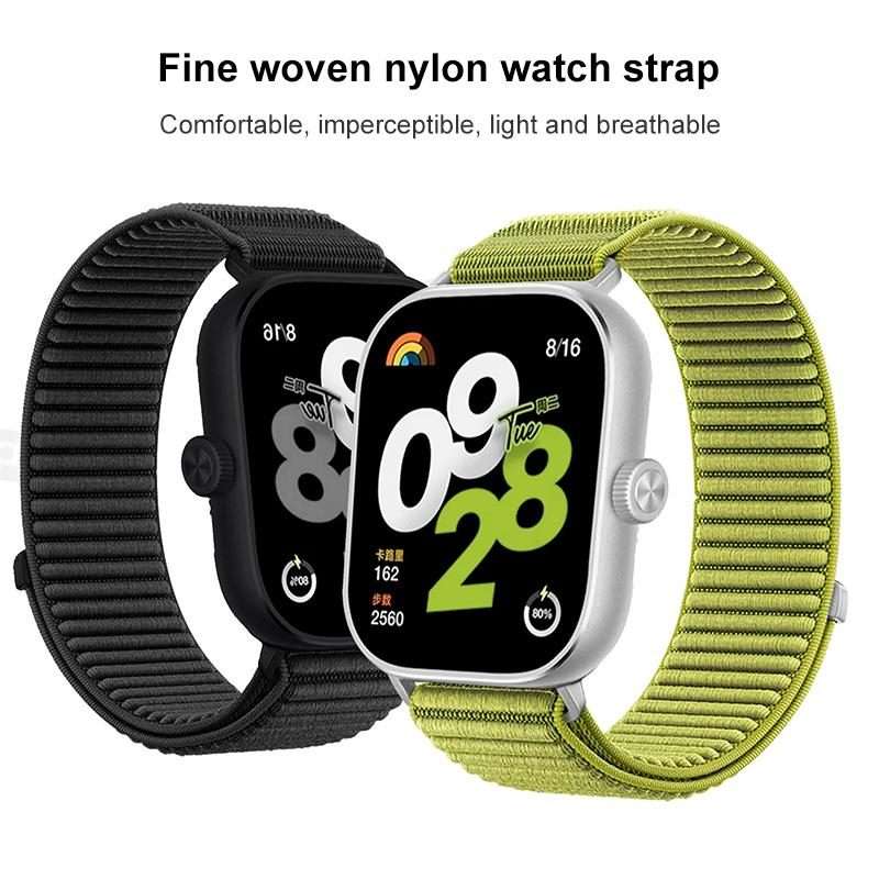 For Xiaomi Band 9 Pro/8 Pro/Redmi Watch6/5/4 xDfind Woven Nylon Hook And Loop Fastene ... (Orange)