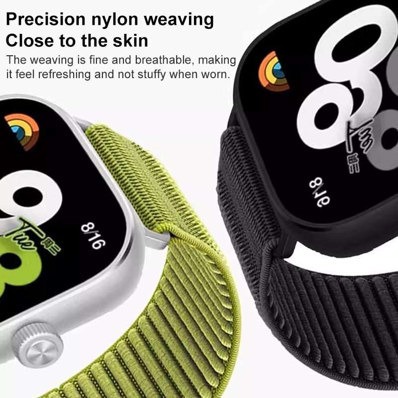 For Xiaomi Band 9 Pro/8 Pro/Redmi Watch6/5/4 xDfind Woven Nylon Hook And Loop Fastener ... (Grey)
