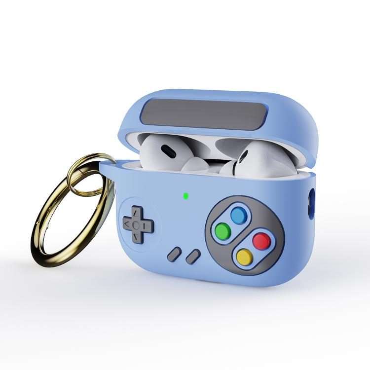 For AirPods Pro 2 Retro Game Console Style Earphone Silicone Protective Case(Blue)