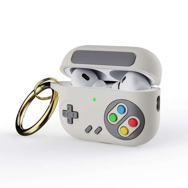 For AirPods Pro 3 Retro Game Console Style Earphone Silicone Protective Case(White)