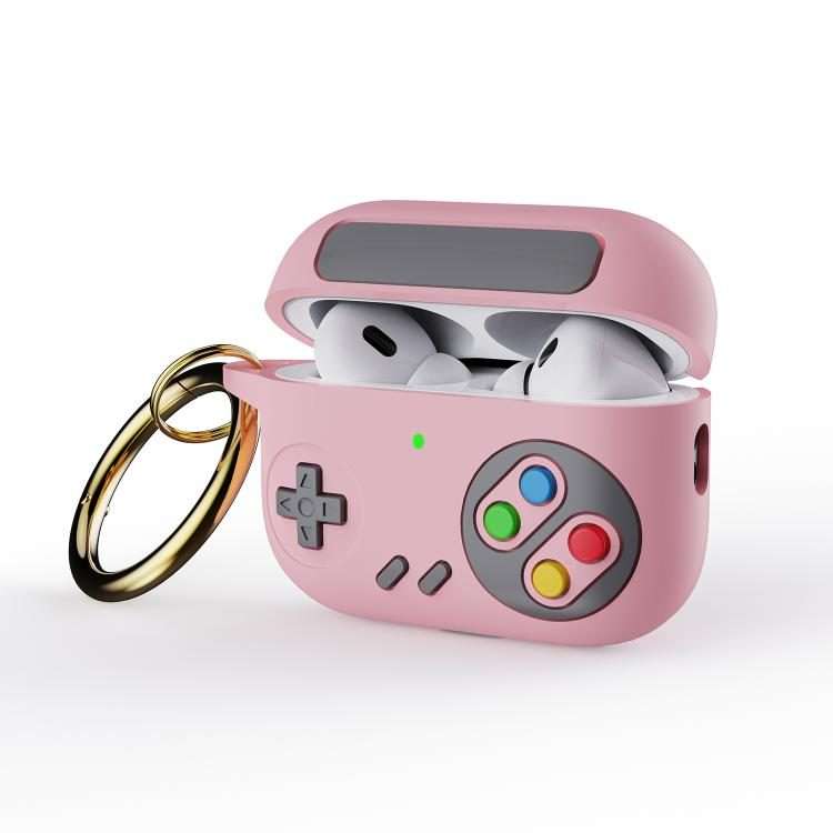 For AirPods Pro 3 Retro Game Console Style Earphone Silicone Protective Case(Pink)