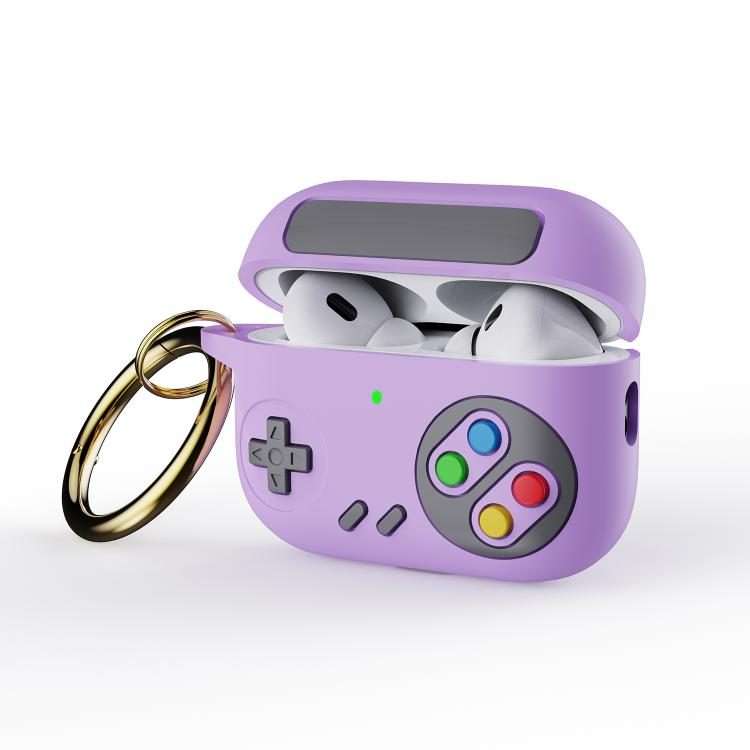 For AirPods Pro 3 Retro Game Console Style Earphone Silicone Protective Case(Purple)