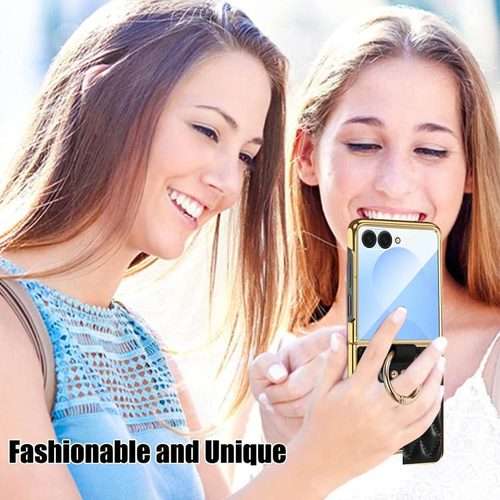 For Samsung Galaxy Z Flip7 VIETAO Diamond Pattern Metal Ring PU Leather Phone Case(Dark Green)