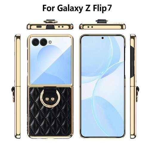 For Samsung Galaxy Z Flip7 VIETAO Diamond Pattern Metal Ring PU Leather Phone Case(Purple)