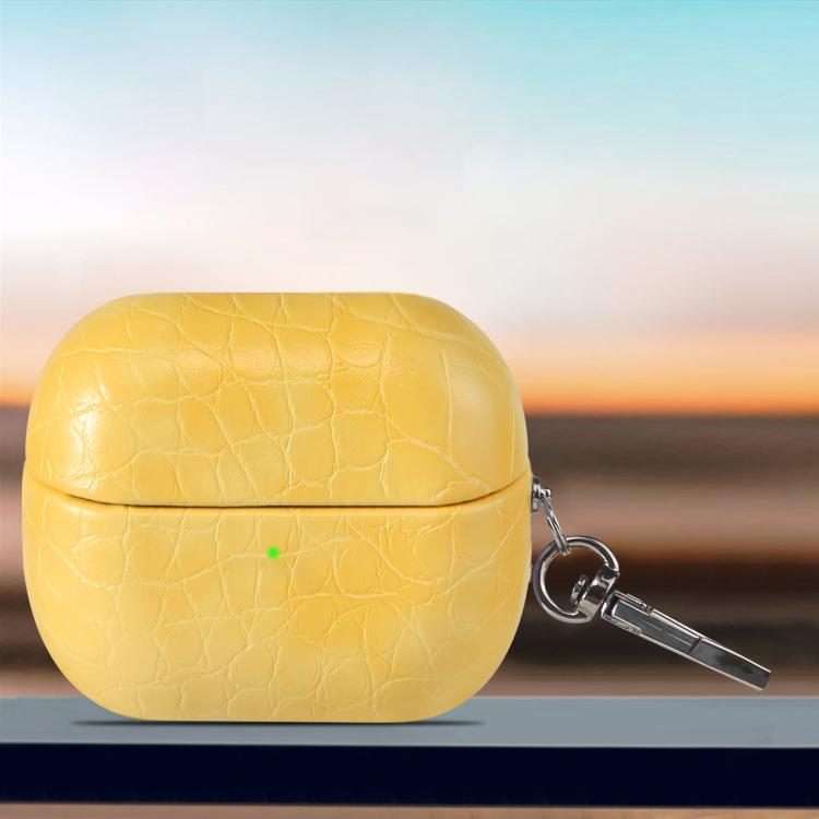 For Samsung Galaxy Buds3 / Buds3 Pro Candy Color Crocodile Texture Earphone Protectiv ... (Yellow)