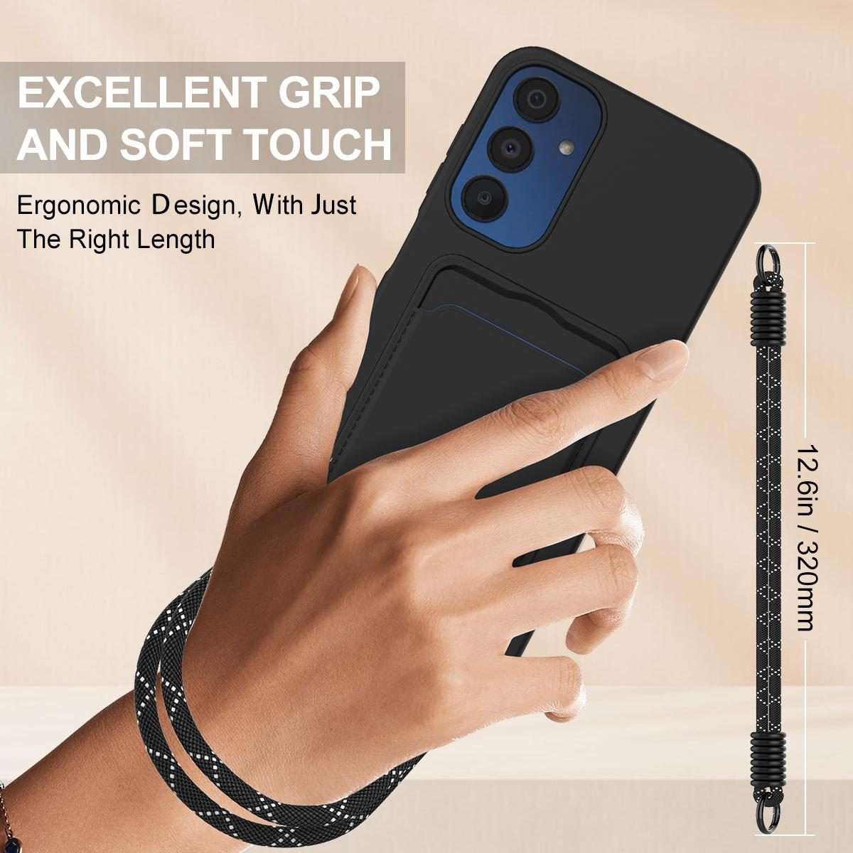 For Samsung Galaxy S23 FE 5G Integrated Card Bag Solid Color Liquid Silicone Phone Cas ... (Black)
