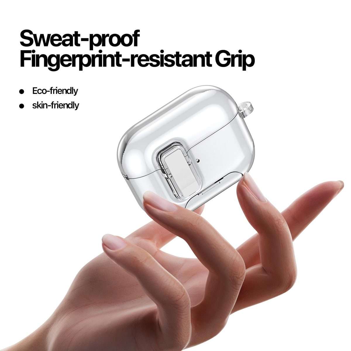 For AirPods Pro 2 DUX DUCIS PECR Series Holder & Security Lock Earphone Case(Transparent)