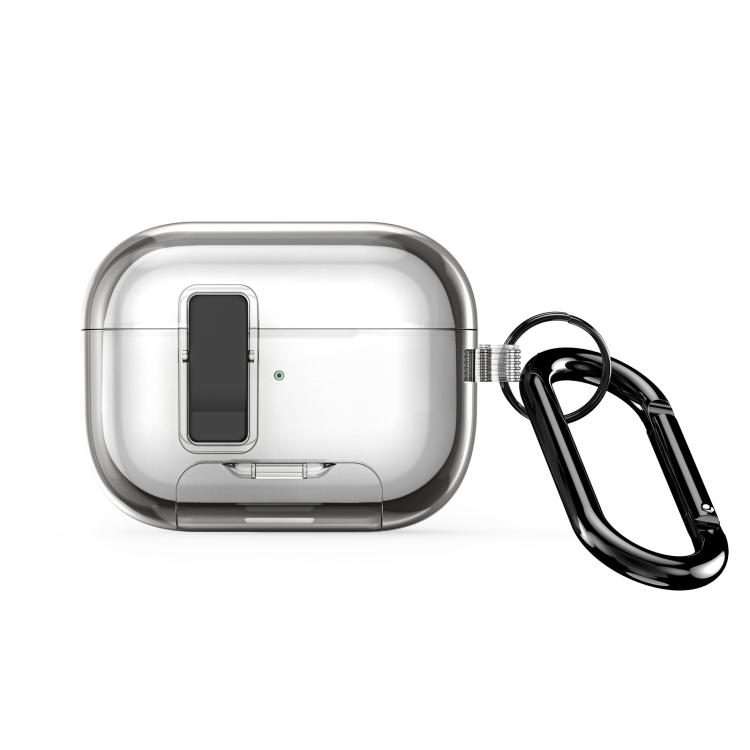 For AirPods Pro 2 DUX DUCIS PECR Series Holder & Security Lock Earphone Case(Transparent Black)