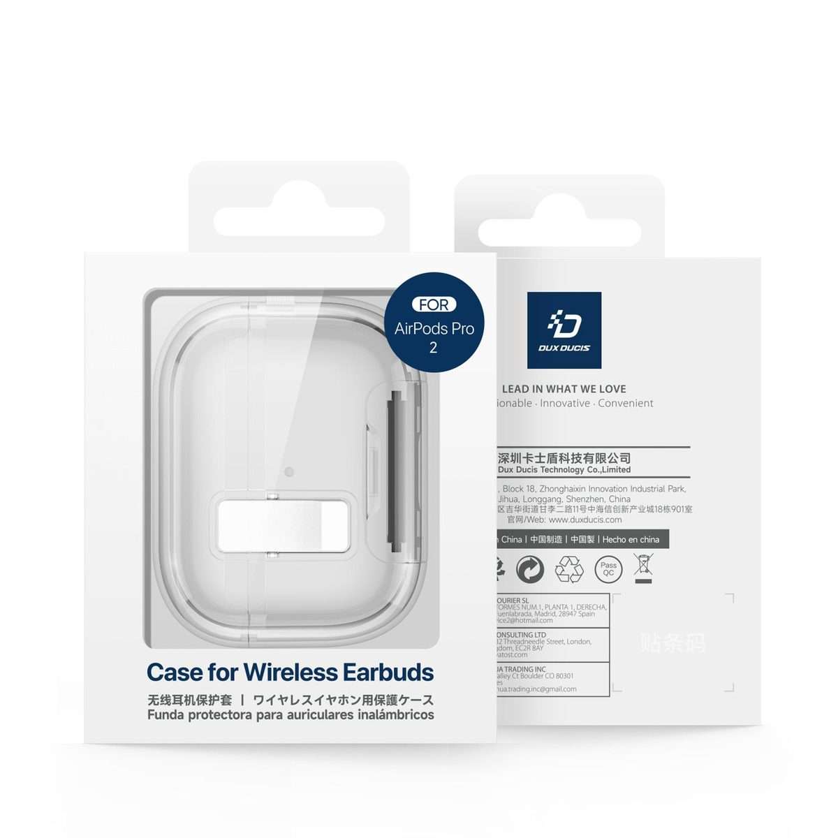 For AirPods Pro 3 DUX DUCIS PECR Series Holder & Security Lock Earphone Case(Transparent)